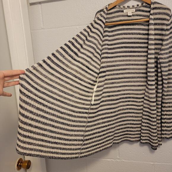 Coldwater Creek Cardigan S/8 Coastal Grandma Lagenlook Metallic Striped #366 - Picture 5 of 12